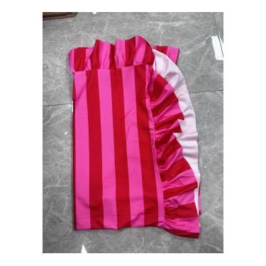 Imagem de JarThenaAMCS Toalha de mesa com babados, boho, rosa, vermelha, listrada, retangular, decoração de casa, cozinha, chá de bebê, festa, casamento, 152 x 300 cm