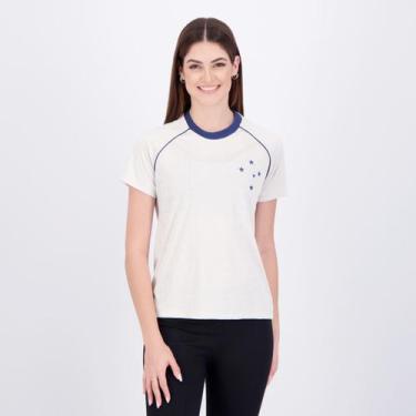 Imagem de Camisa Cruzeiro Mosaico Feminina Off White - Braziline, G