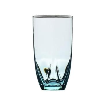 Imagem de x3anggyt5 Copos de beber sem haste em forma de diamante, copos de vidro coloridos sem chumbo para água, leite, suco, vinho, uísque, coquetel (azul, grande)