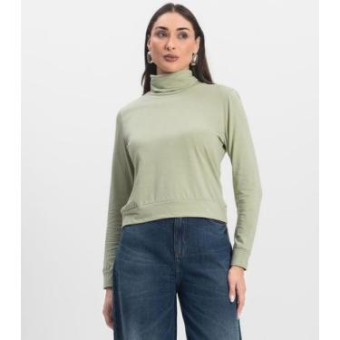 Imagem de Blusão Gola Alta Infinita Cor Feminino Verde, M, Verde