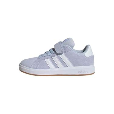 Imagem de adidas Tênis infantil unissex Grand Court 00s de renda elástica, Preto/branco, 11 Little Kid