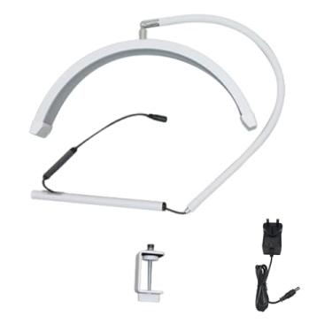 Imagem de GLOGLOW Lâmpada HD-P3 Lâmpada LED Half Moon Beauty de 16 Polegadas, Ajustável de 20-37 Polegadas, Temperatura de Cor 3000K-6500K, de Liga de Alumínio de 20W para Extensões de Cílios, Arte Em Unhas,