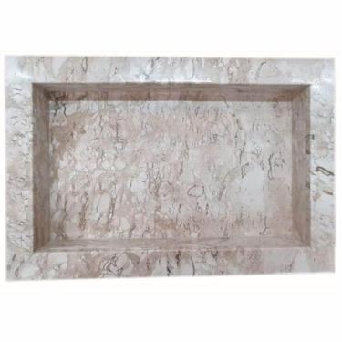 Imagem de Nicho De Mármore Travertino Com Fundo 60x40cm - N06040mtcf - La