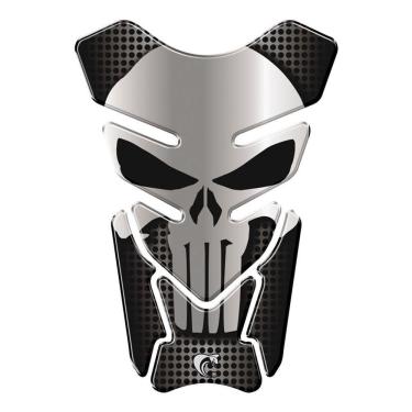 Imagem de Protetor De Tanque Adesivo Moto Honda Yamaha Suzuki Justiceiro Preto