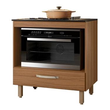 Imagem de Balcão Cozinha para Cooktop 80cm com 1 Gaveta Ipe