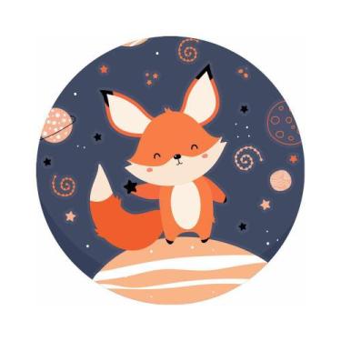 Imagem de Painel de Lona Redondo Raposa 2 - Fabrika de Festa, 100x100cm