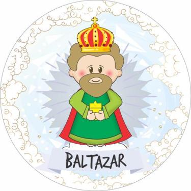 Imagem de Painel de Tecido Sublimado Redondo Santinhos Católicos Santo Rei Mago 