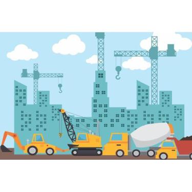 Imagem de Painel De Lona Obra Em Construção - Fabrika de Festa, 200x100cm