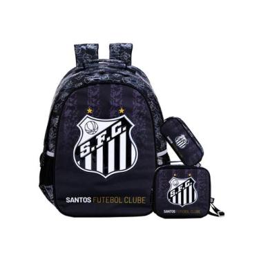 Imagem de Kit Escolar Time Santos Mochila Costas + Lancheira + Estojo - Xeryus