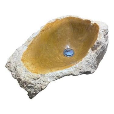 Imagem de Cuba Pia Lavabo Sobrepor De Pedra Sabao Rústica Com Verniz - Sao Jose