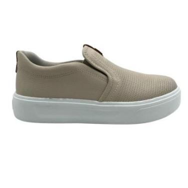 Imagem de Tênis Pegada Feminino Slip On Couro Bege 211210-Feminino
