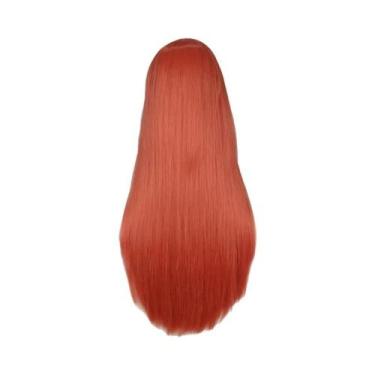 Imagem de Peruca Cosplay Ombre Preta E Vermelha Para Mulheres, Longa E Lisa, Res