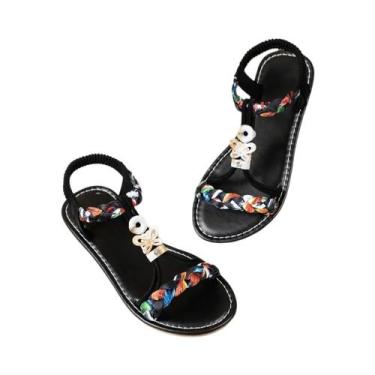 Imagem de Sandália Retro Infantil Com Diamantes Brilhantes, Confortável E Resist