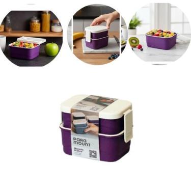 Imagem de Marmitinha Marmita Prática Com Divisória 12X8X9Cm Cor Wine - Paramount