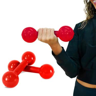 Imagem de Par Halter Peso Academia Musculação Emborrachado 3kg Consport
