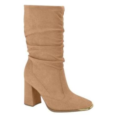 Imagem de Bota Vizzano Cano Medio Slouch Salto Grosso-Feminino