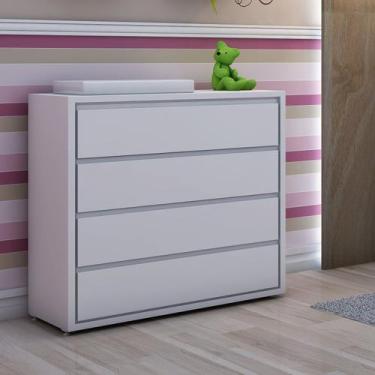 Imagem de Cômoda Infantil 4 Gavetas 91,2cm Sol e Mar Divicar - Divicar Móveis