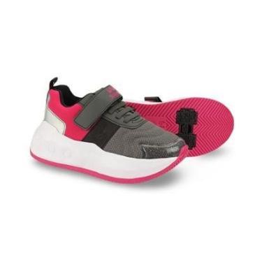 Imagem de Tênis Infantil Menina Bibi com Rodinhas Skatenis Preto com Pitaya-Feminino