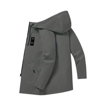 Imagem de Jaqueta Casual Masculina Com Capuz Em Cor Sólida, Com Cordão, Moda Pri