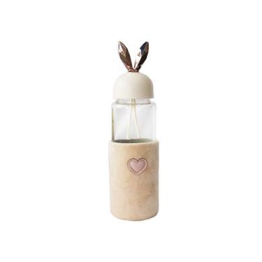 Imagem de Garrafa de vidro rabbit bottle com capa de veludo com tampa e alça  - 