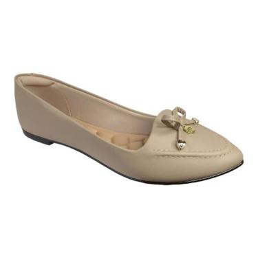 Imagem de Sapatilha Feminina Laço Borboleta Moleca, Bege, 36