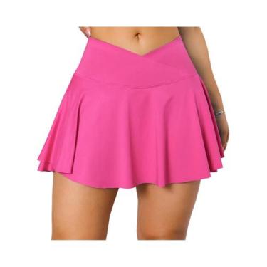 Imagem de Saia Plissada Feminina Para Tênis Com Bolsos, Shorts Esportivos Elásti