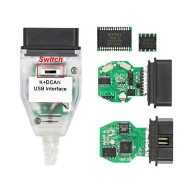 Imagem de Cabo De Diagnóstico OBD2 K+DCAN FTDI FT232RL 9241A Switch K Line Ferra