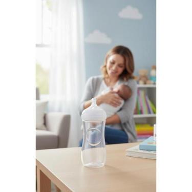 Imagem de 2x Mamadeira Natural 330ml Válvula Controle Fluxo Transparen - Congrat