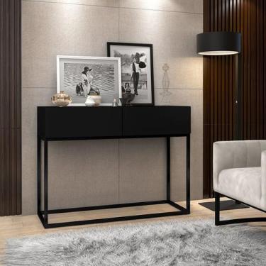 Imagem de Aparador Buffet Eros 90cm Com 2 Gavetas Para Hall de Entrada Pes de Fe