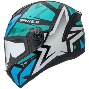 Imagem de Capacete moto fechado Peels Spike II, Spike II - 1ST Preto/Verde água,