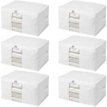 Imagem de Kit 6 Saco Organizador Capa Protetora 60x45x33cm Edredom Cobertor Mult