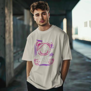 Imagem de Camiseta Masculina Manga Curta Estampada Estilosa Beast Malha Algodão do P ao G1-Masculino