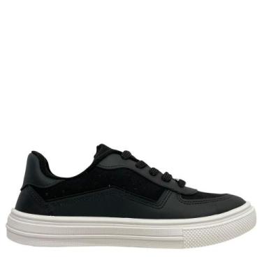 Imagem de Tênis Feminino Moleca Casual Confortável Em Camurça 5796107, Preto, Pr