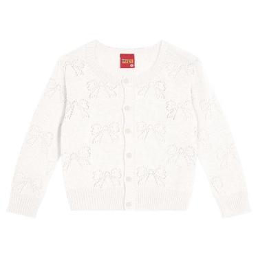 Imagem de Casaco Casaqueto Cardigan Bebê Menina Tricô Rosa Off White - Kyly, P, 