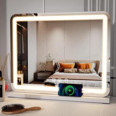 Imagem de Espelho de Maquiagem ZL ZeLing 23 Polegadas com Luzes LED e USB