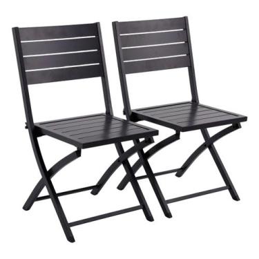 Imagem de Conjunto Para Jardim Cinza Aluminio 2 Pecas Cadeiras - Brazil Home Liv