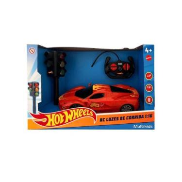 Imagem de Carrinho de Controle Remoto Hot Wheels Luzes de Corrida Vermelho