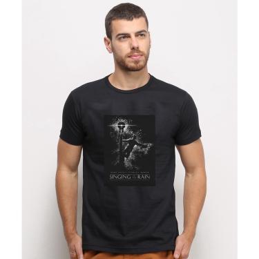 Imagem de Camiseta masculina Preta algodao Cantando Na Chuva Filme Classico