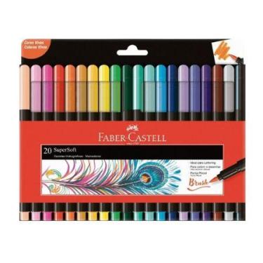 Imagem de Caneta hidrográfica Supersoft Brush 20 cores 150720SOFT - Faber-Castel