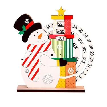 Imagem de Calendário Natalino Madeira Decorativo Contagem Regressiva Boneco de N