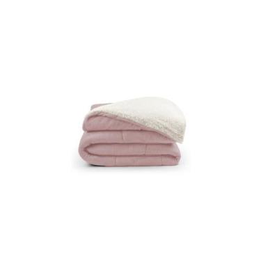 Imagem de Coberdrom King Noruega Sherpa Manta Flannel 1pç - 100% Poliéster - Ros