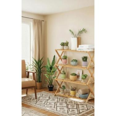 Imagem de 2x Floreira Madeira Natural Estante Jardim Vertical Organize - Congrat