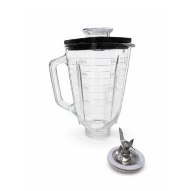 Imagem de Jarra Copo Liquidificador Compatível Oster Vidro Quadrado Completo Tam