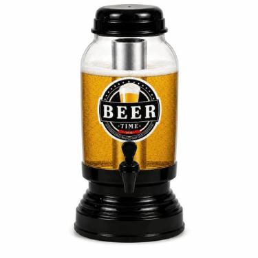 Imagem de Chopeira Vidro 3L Dispenser Gelo Torre Chopp Torneira - Genérica