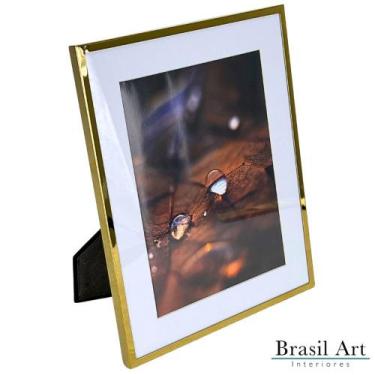 Imagem de Porta Retrato Inox Dourado 15x20cm - brasil art