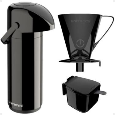 Imagem de Kit Garrafa Térmica Verona 1 Litro Suporte para Filtro de Café e Açuca