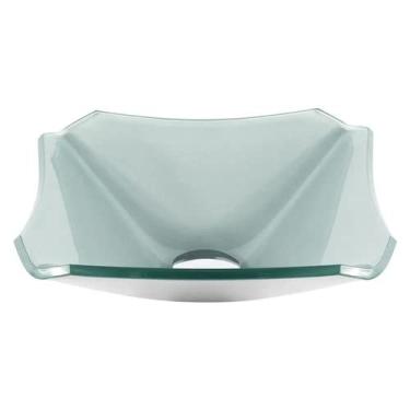 Imagem de CUBA DE VIDRO QUADRADA CHANFRADA 34CM PRATA