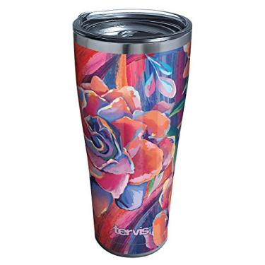 Imagem de Tervis Copo de viagem isolado de parede tripla Sugar Magnolia mantém as bebidas frias e quentes, aço inoxidável legado de 850 g, magnólia de açúcar