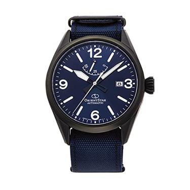Imagem de Orient Relógio masculino de nylon azul com mostrador estrela RE-AU0207L00B
