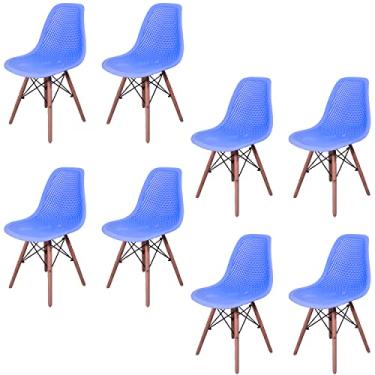 Imagem de Kit 8 Cadeiras Charles Eames Eifell 130 Furadinha Cor:Azul Bebe